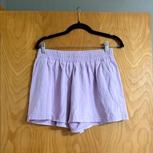 Elegant Lilac High Waist Women's Shorts